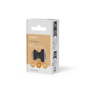 Nedis VGA Adapter | VGA Male | DVI-I 24+5-Pin Female | Nickel Plated | Straight | ABS / Metal | Black | Blister