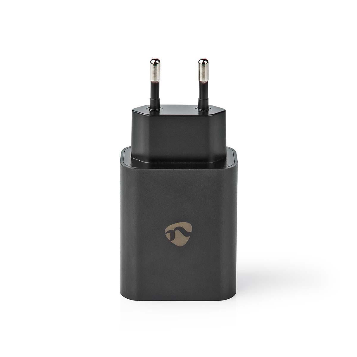 Nedis EU Euro Travel Wall Charger | 30 W | PD3.0 27W / PD3.0 30W / QC3.0 | Quick charge feature | 1.5 / 2.0 / 2.5 / 3.0 A | Number of outputs: 1 | USB-C™ | Automatic Voltage Selection | Black