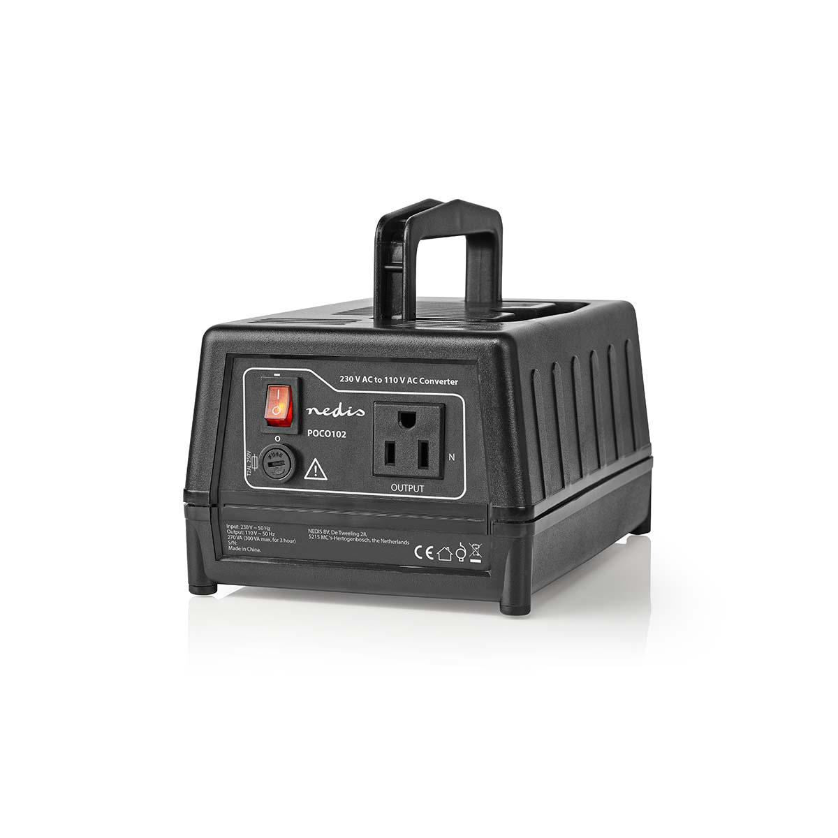 Nedis Power Converter | Mains Powered | 230 V AC 50 Hz | 270 W | Euro Plug with earth contact | Black