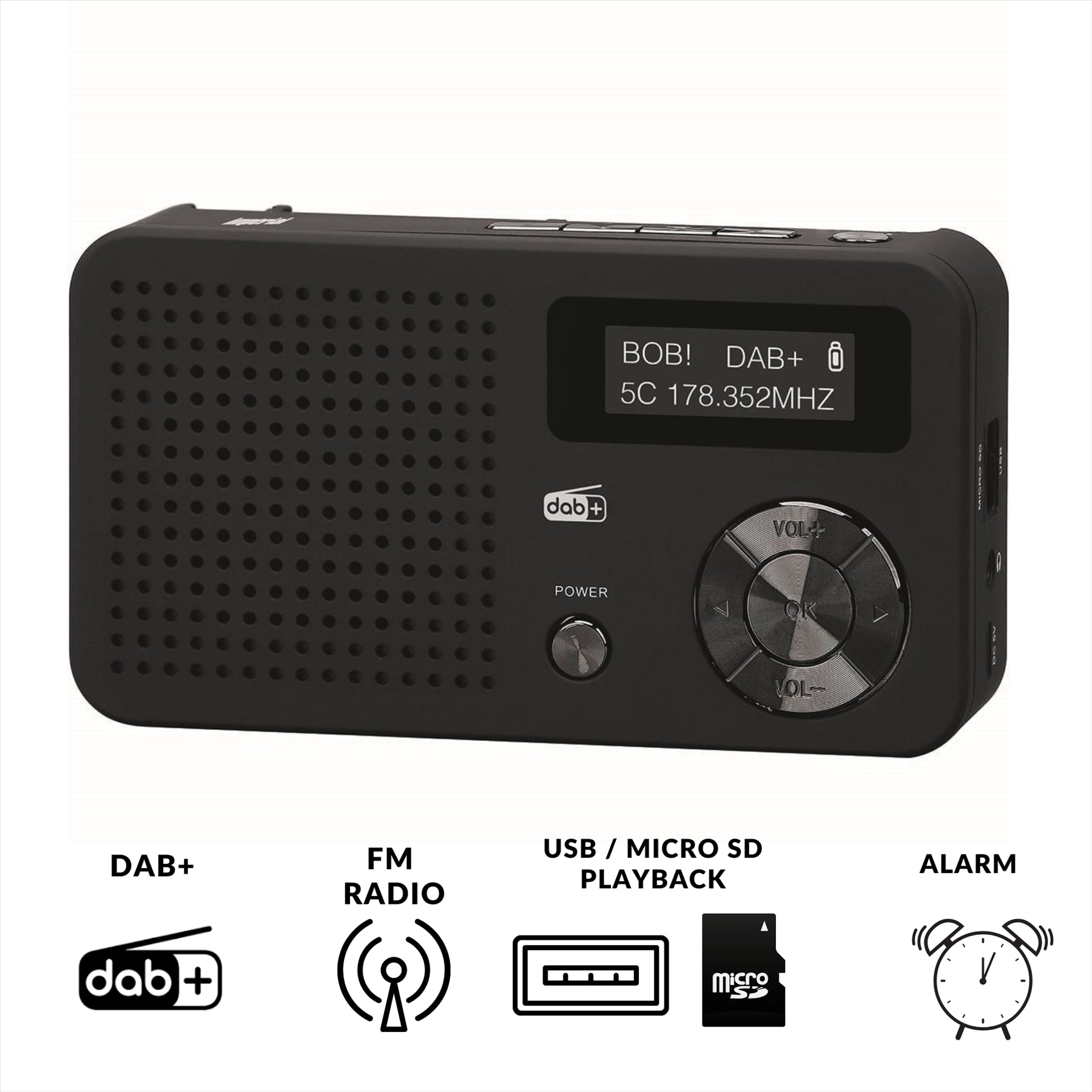 Imperial IMPERIAL DABMAN 13 Portable DAB+ / FM Radio Black
