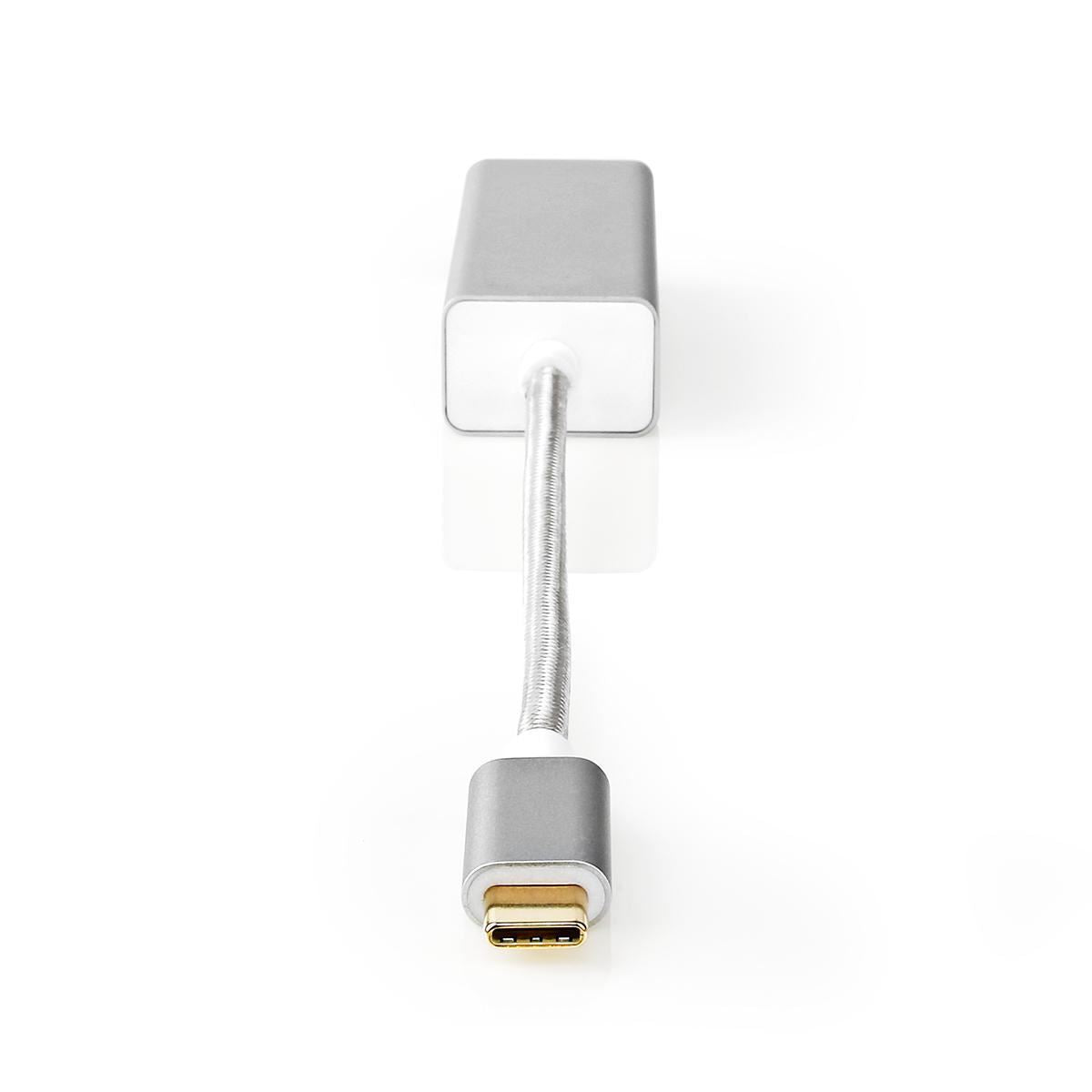 Nedis USB Network Adapter | USB 3.2 Gen 1 | 1 Gbps | USB-C™ Male | RJ45 Female | 0.20 m | Round | Gold Plated | Tinned Copper | Silver | Cover Window Box