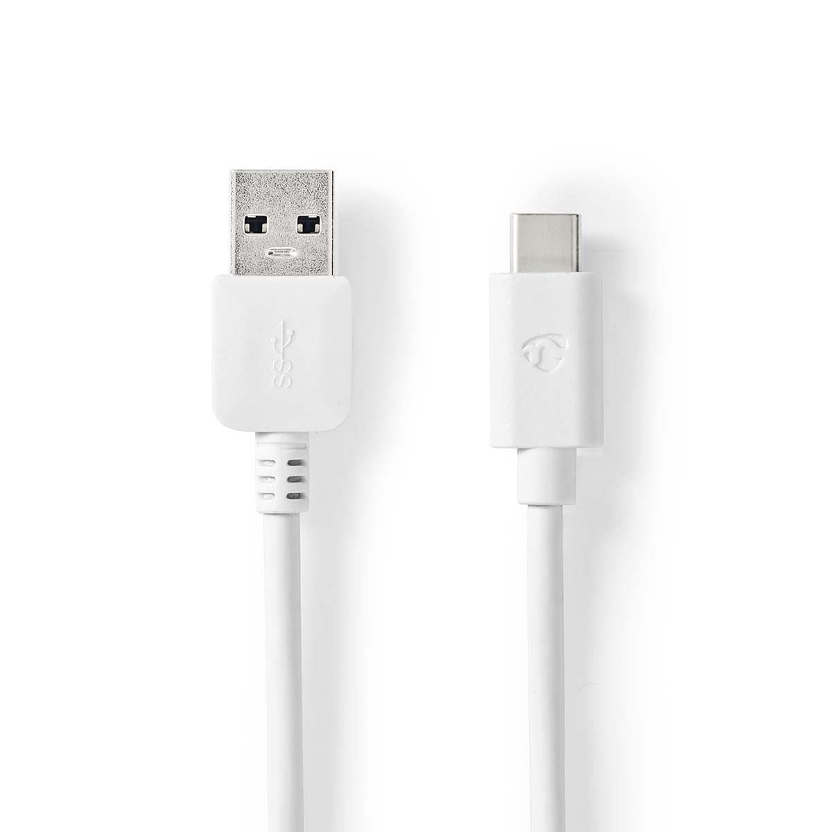 Nedis USB Cable | USB 3.2 Gen 2 | USB-A Male | USB-C™ Male | 60 W | 10 Gbps | Nickel Plated | 1.00 m | Round | PVC | White | Box