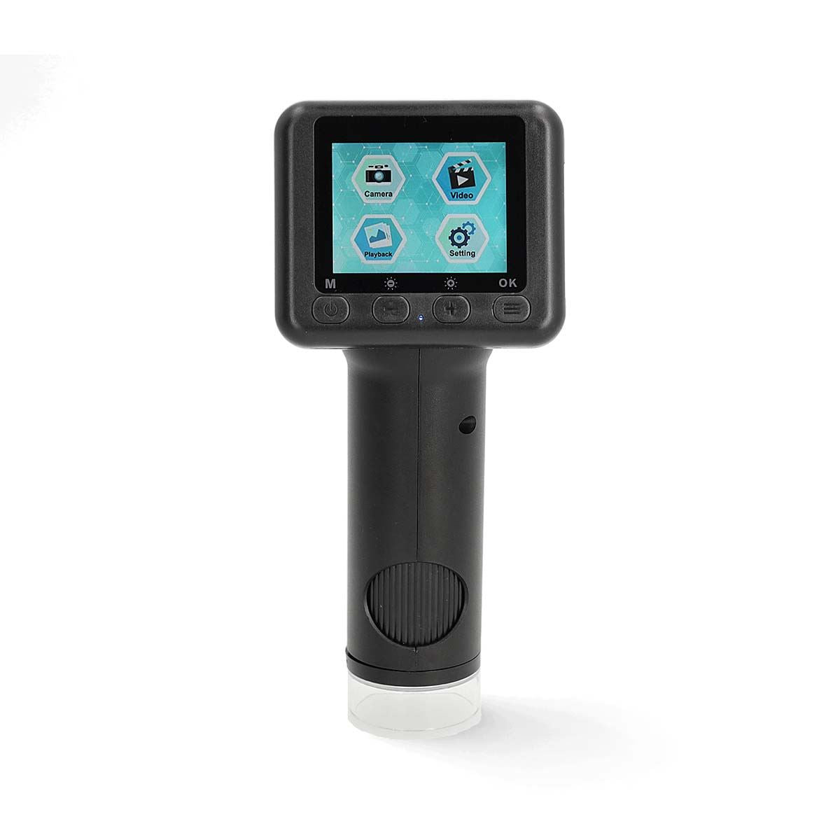 Nedis Handheld Digital Microscope Camera, 2" Tilt LCD Screen, 100x 500x Zoom, 8x Digital Zoom, 6 LED Lights, USB-C, Photo/Video Capture, Battery Powered