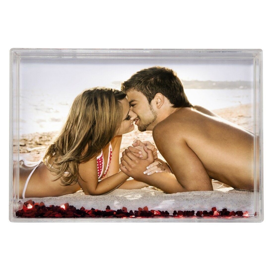 Hama Love Heart Glitter Water Globe Block 3D Photo Frame