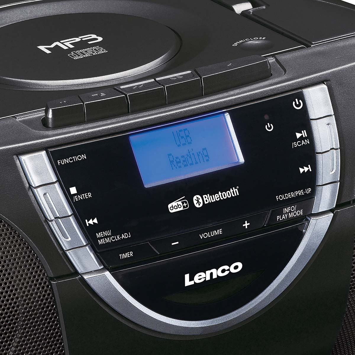 Lenco Portable DAB+ and FM Radio with CD Cassette and Bluetooth® Black