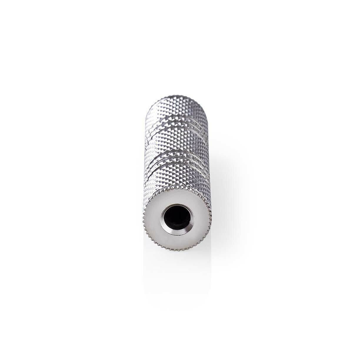 Stereo Audio Adapter | 3.5 mm Female | 3.5 mm Female | Nickel Plated | Straight | Metal | Silver