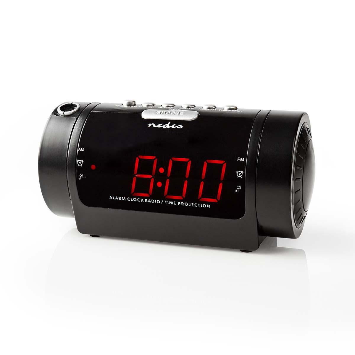 Nedis Digital Alarm Clock Radio | LED | Time projection | AM / FM | Snooze function | Sleep timer | Number of alarms: 2 | Black