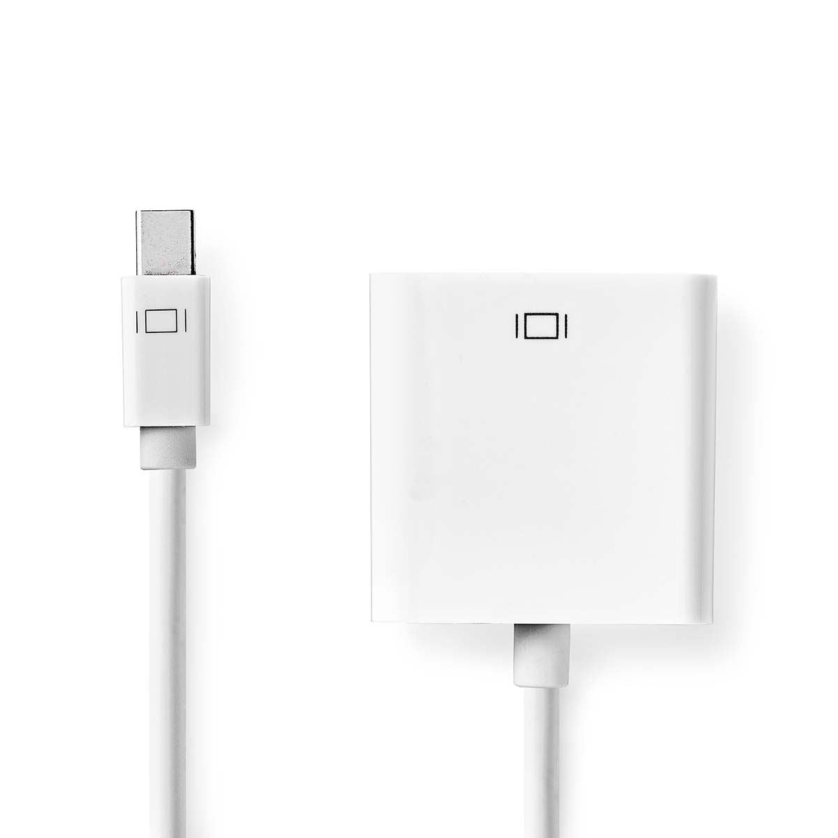 Nedis Mini DisplayPort Cable | DisplayPort 1.2 | Mini DisplayPort Male | DVI-I 24+5-Pin Female | 21.6 Gbps | Nickel Plated | 0.20 m | Round | PVC | White