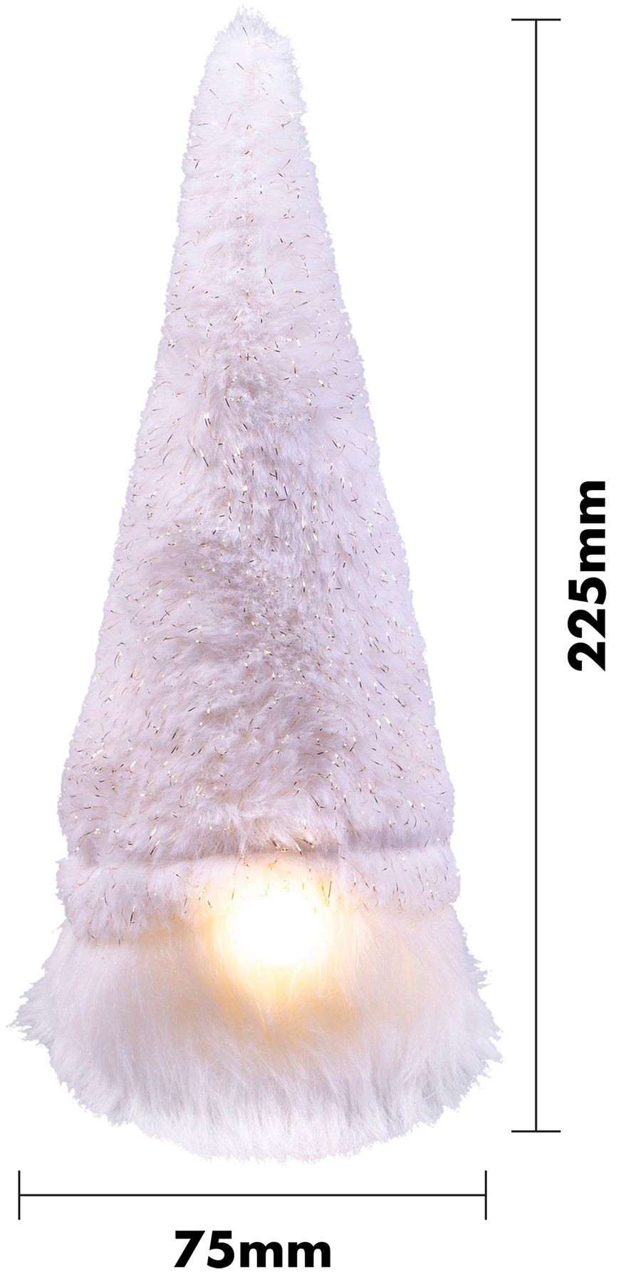 Christmas Light Up Gonk Nordic Style Xmas Decoration with LED Nose - Bjorn 220x100x100mm