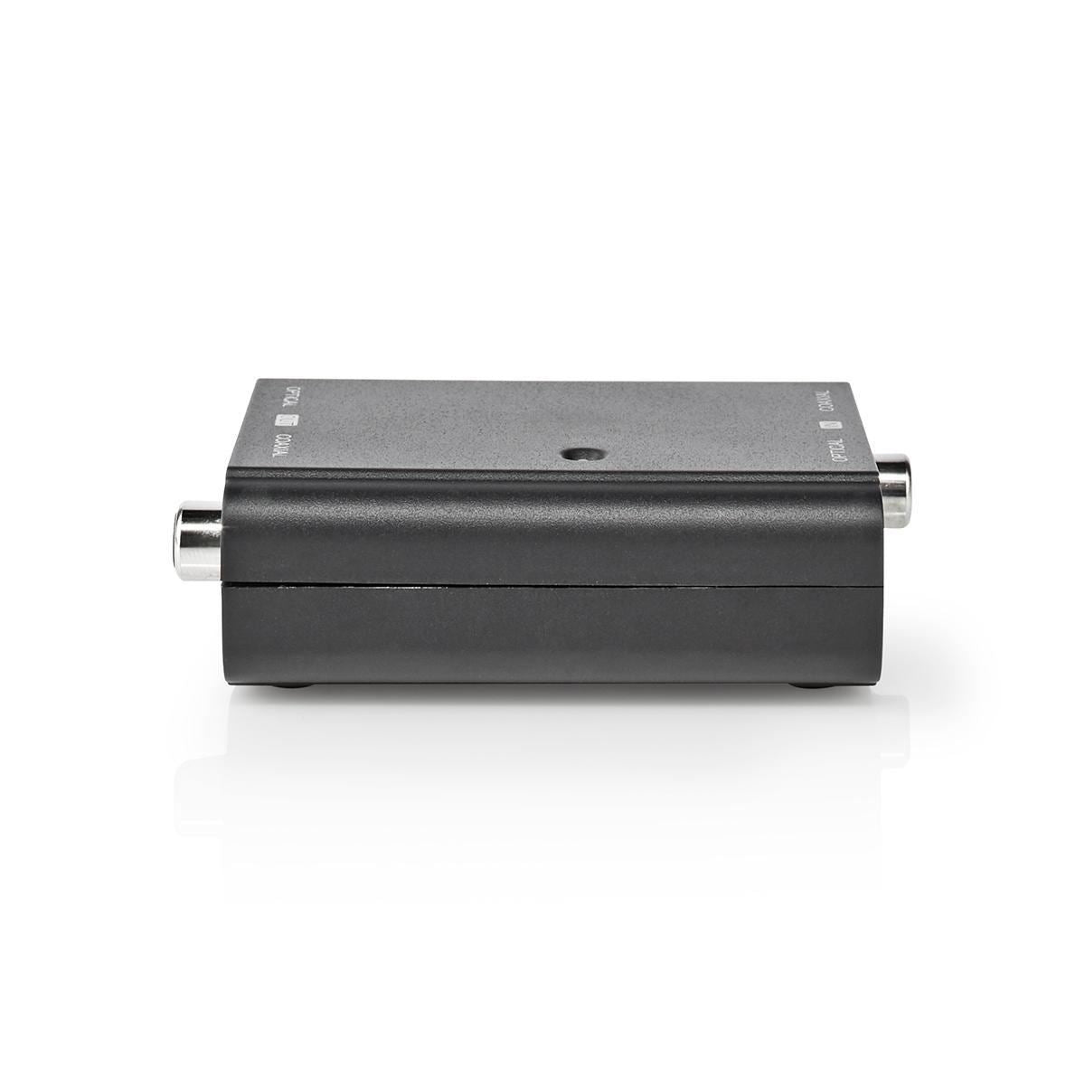Nedis Digital Audio Converter | 2-way | Connection input: 1x S/PDIF (RCA) Female / 1x TosLink Female to Connection output: 1x S/PDIF (RCA) Female / 1x TosLink Female | Manual | Black