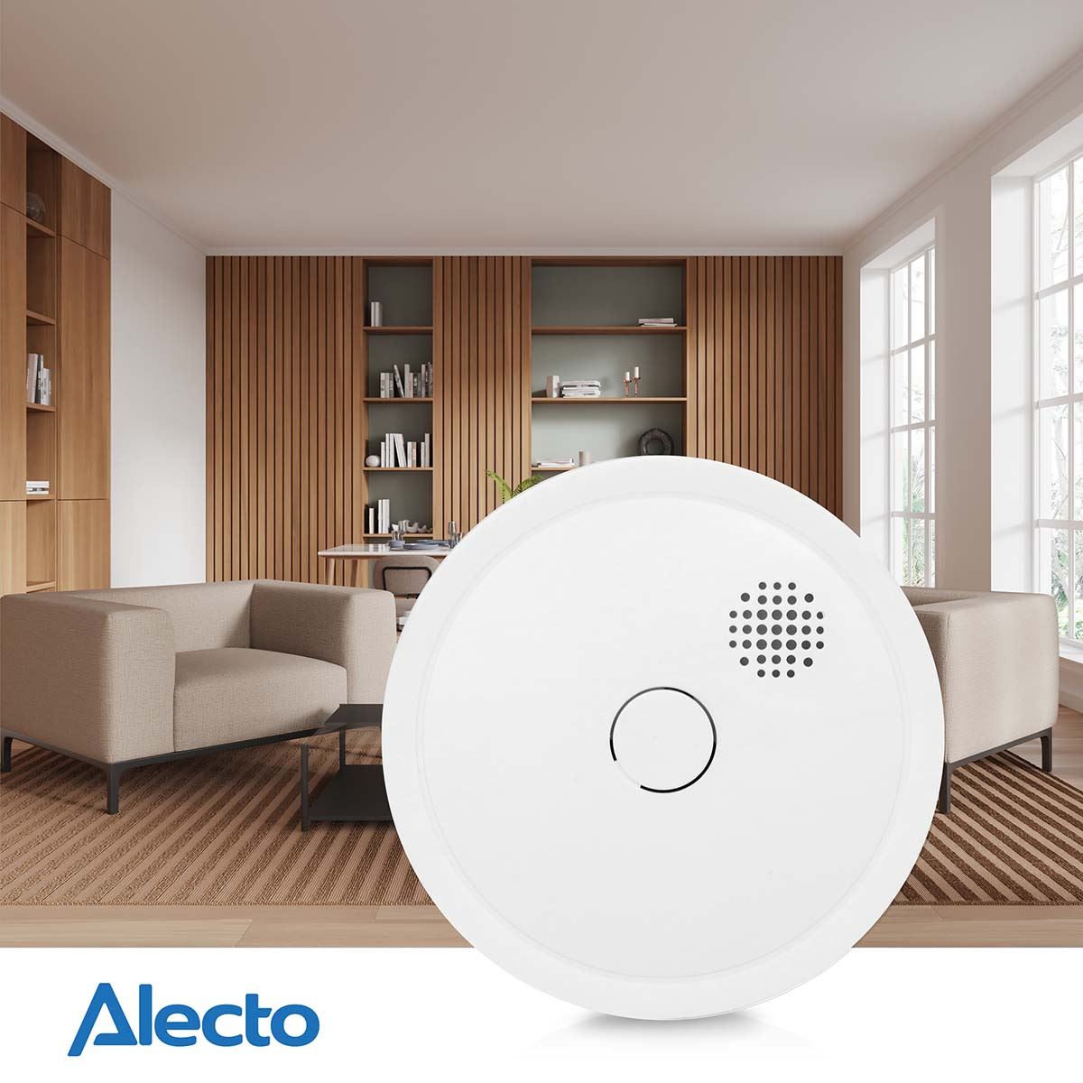 Alecto SA61 Wireless Interconnectable Smoke detector | >85 dB | 10 Year Battery Included | EN14604:2005/AC:2008 | White