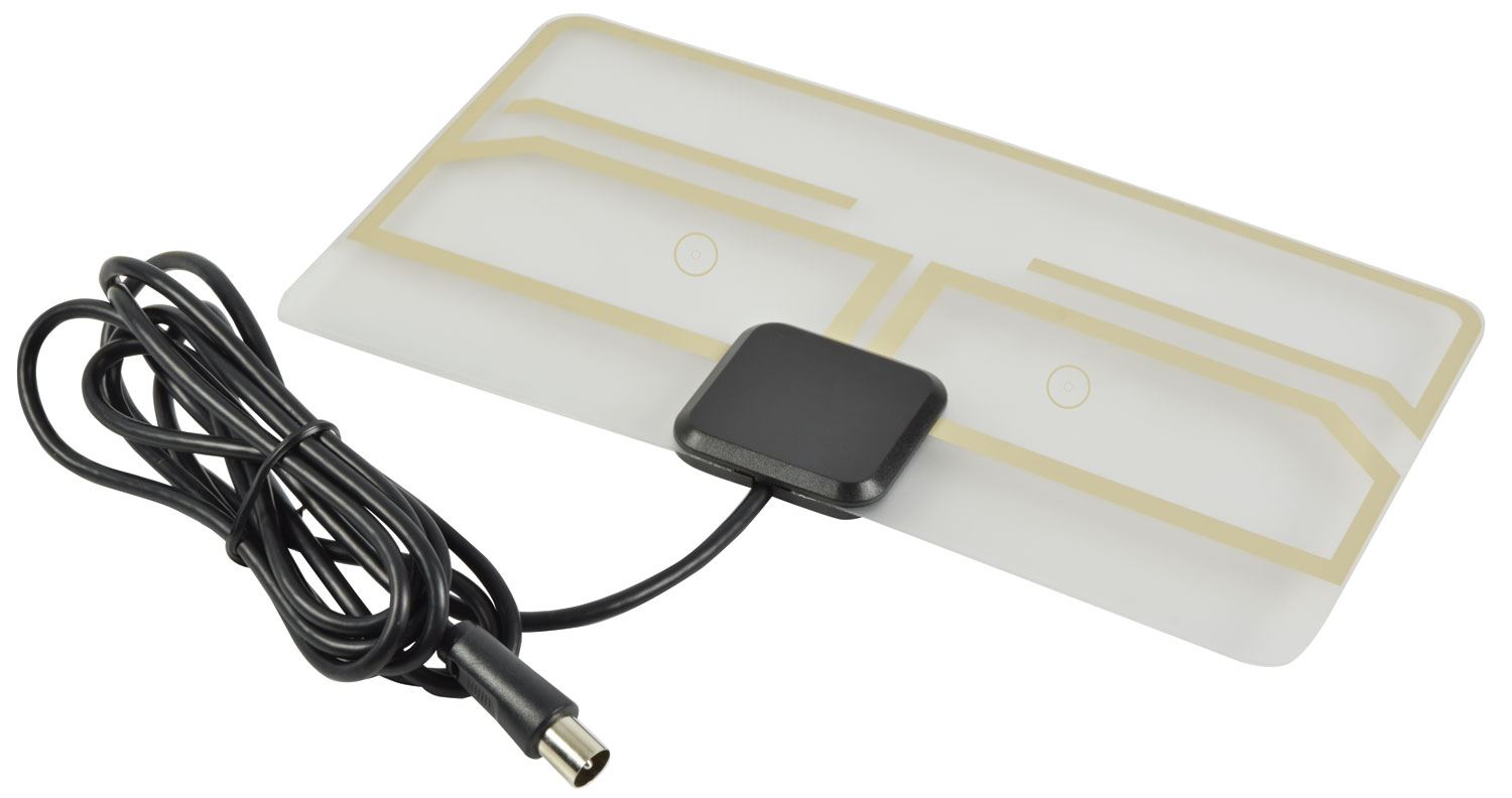 Mercury Lightweight Indoor Aerial for Freeview HDTV Paper-Thin with 3m RF Cable