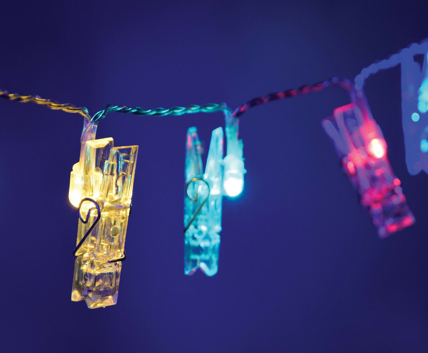 LED Battery Powered Photo Peg String Lights - Multicolour