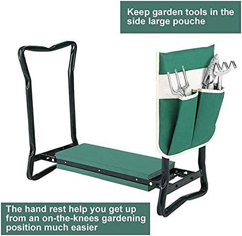 Garden Kneeler 2-in-1 Folding Gardening Padded Seat and Kneeling Stool Tool Bag