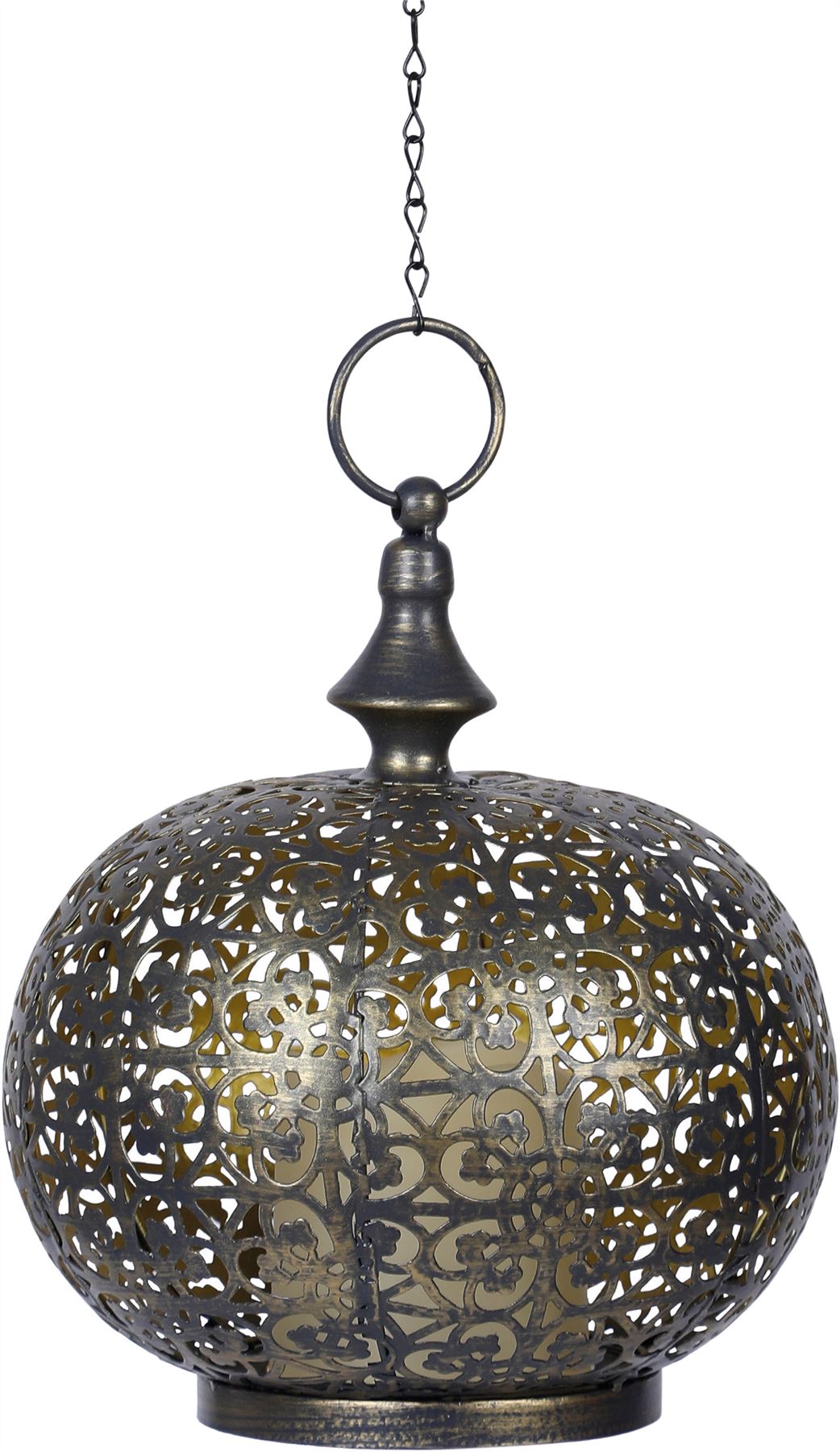 Moroccan Style LED Hanging Light Lantern USB Rechargeable Outdoor Warm White with Timer