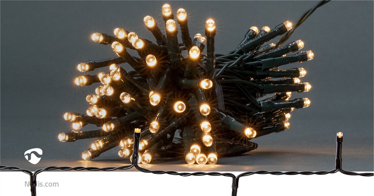 Nedis Christmas Lights | String | 96 LED's | Warm White | 7.20 m | Light effects: 7 | Indoor & Outdoor | Battery Powered