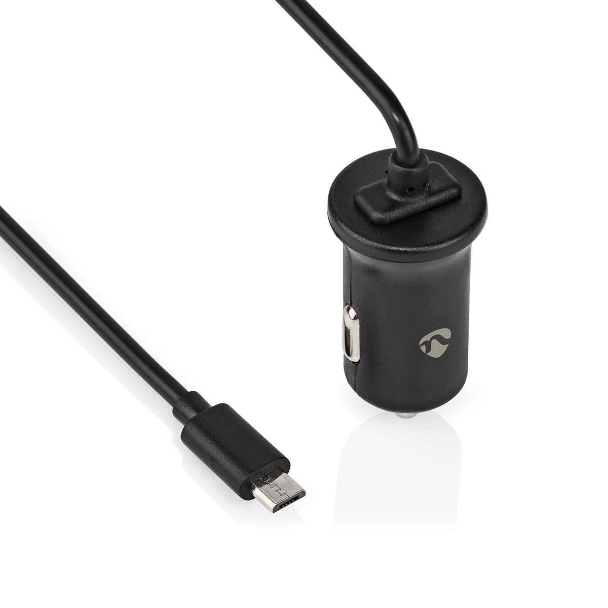 Nedis Car Charger | 12 W | 1x 2.4 A | Number of outputs: 1 | Micro USB (Fixed) Cable | 1.00 m | Single Voltage Output