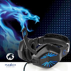 Nedis Gaming Headset | Over-Ear | Stereo | USB Type-A / 2x 3.5 mm | Fold-Away Microphone | 2.20 m | LED