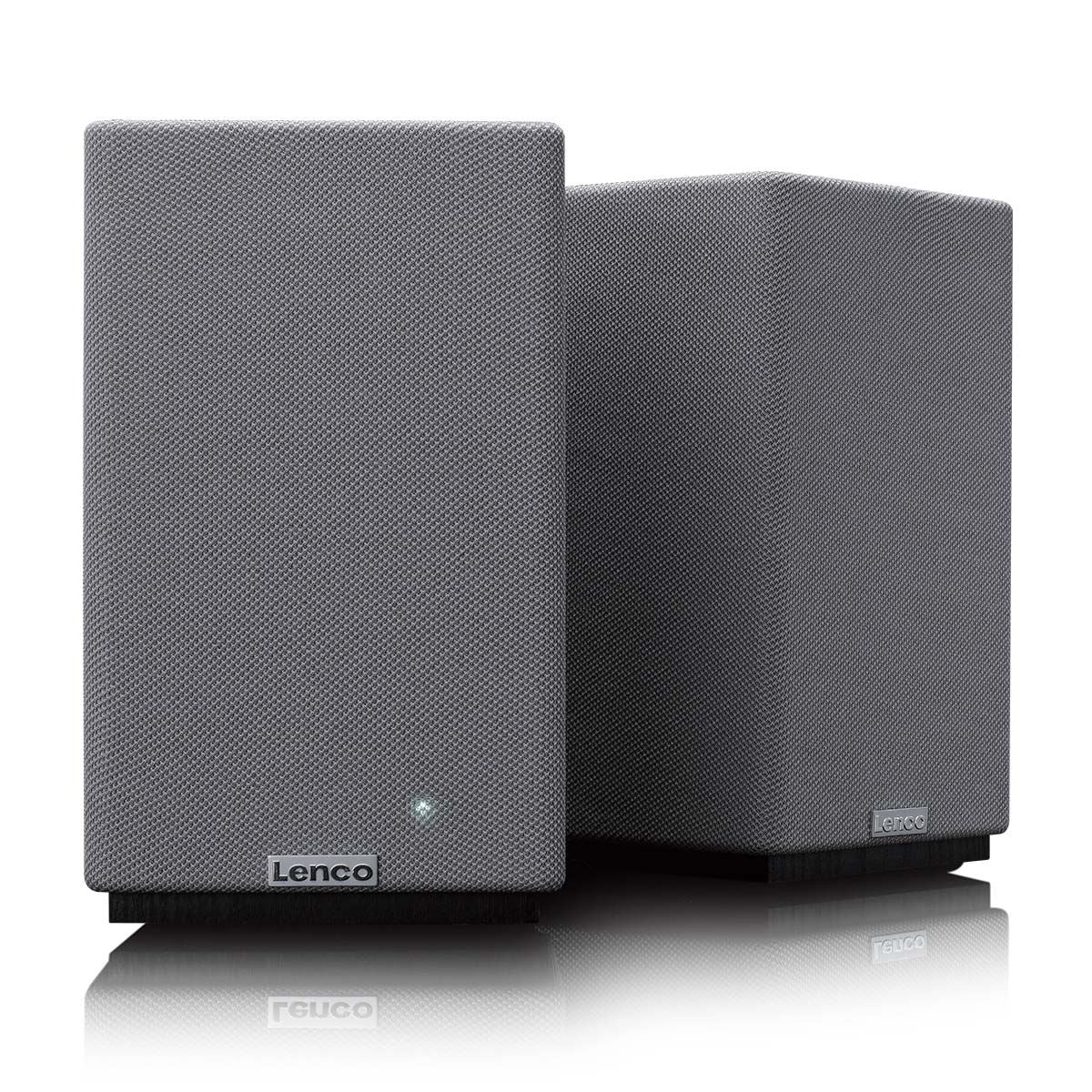 Lenco SPB-260BK Bluetooth® Bookshelf Hi-fi Stereo speaker Duo Set - Black / Grey