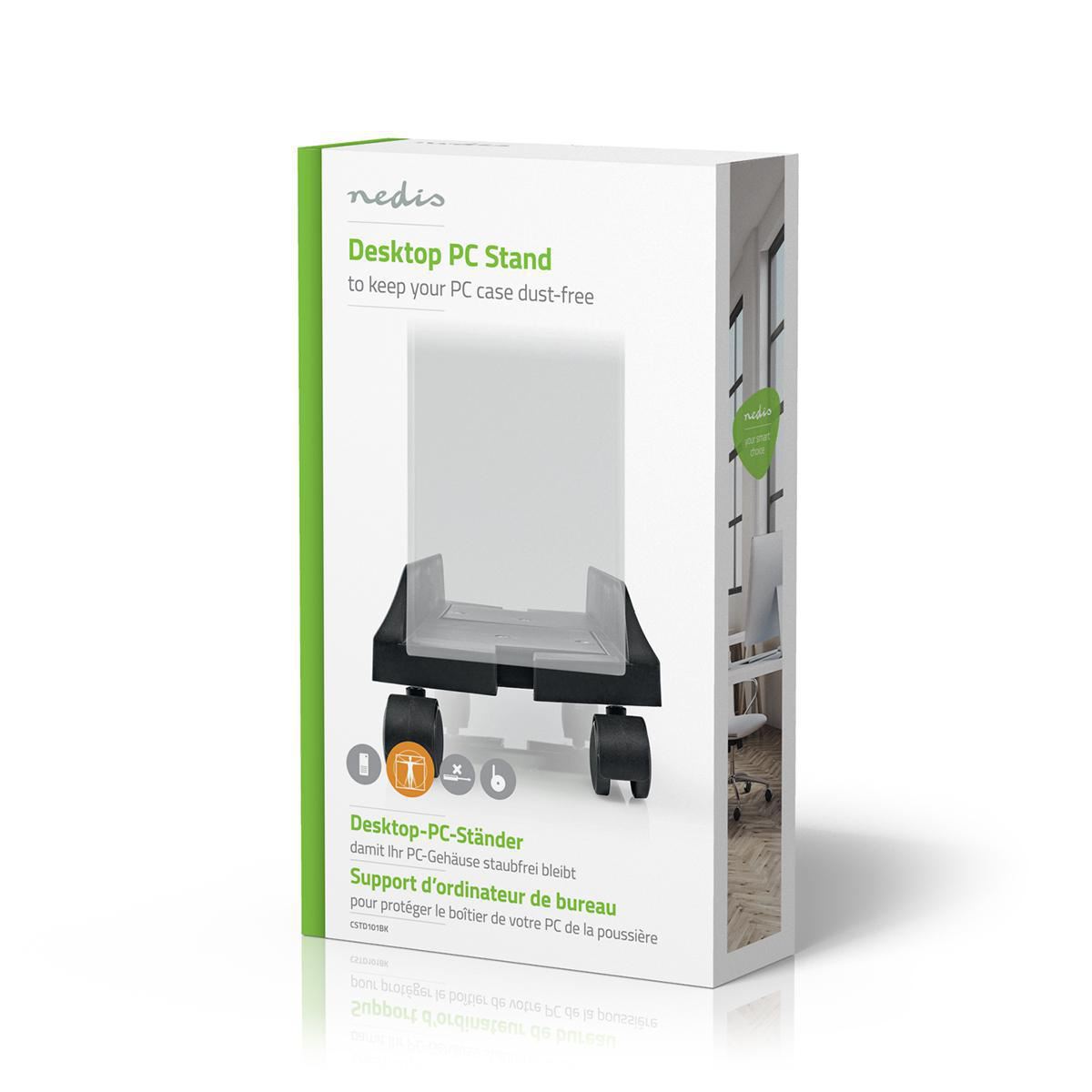 Nedis Computer Trolley | Adjustable Width / Full Motion | 14.5 - 24.2 cm | 20 kg | Metal / Plastic | Black