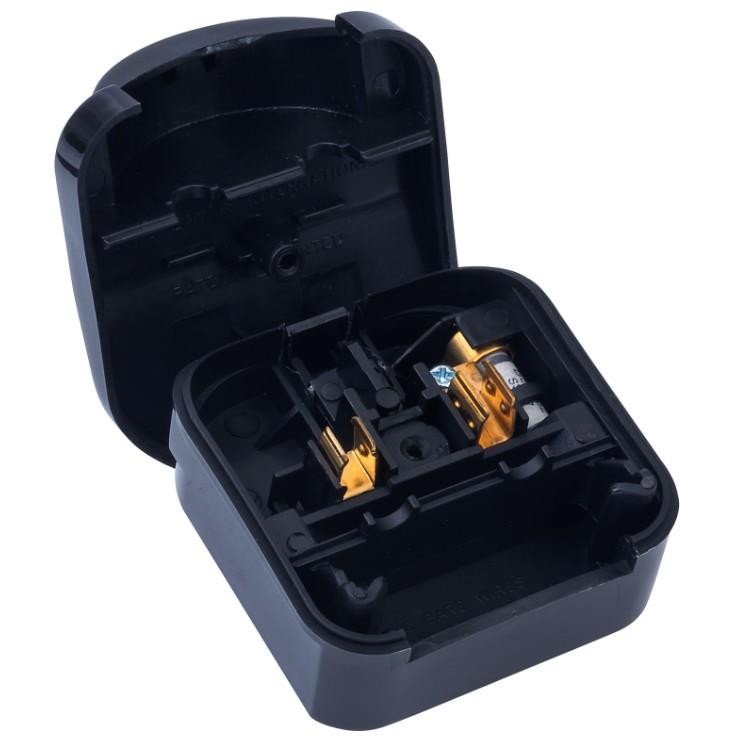 Euro Schuko Plug Converter 2 Pin Schuko SCP Plug to Fused 3 Pin UK Mains 5A - Black