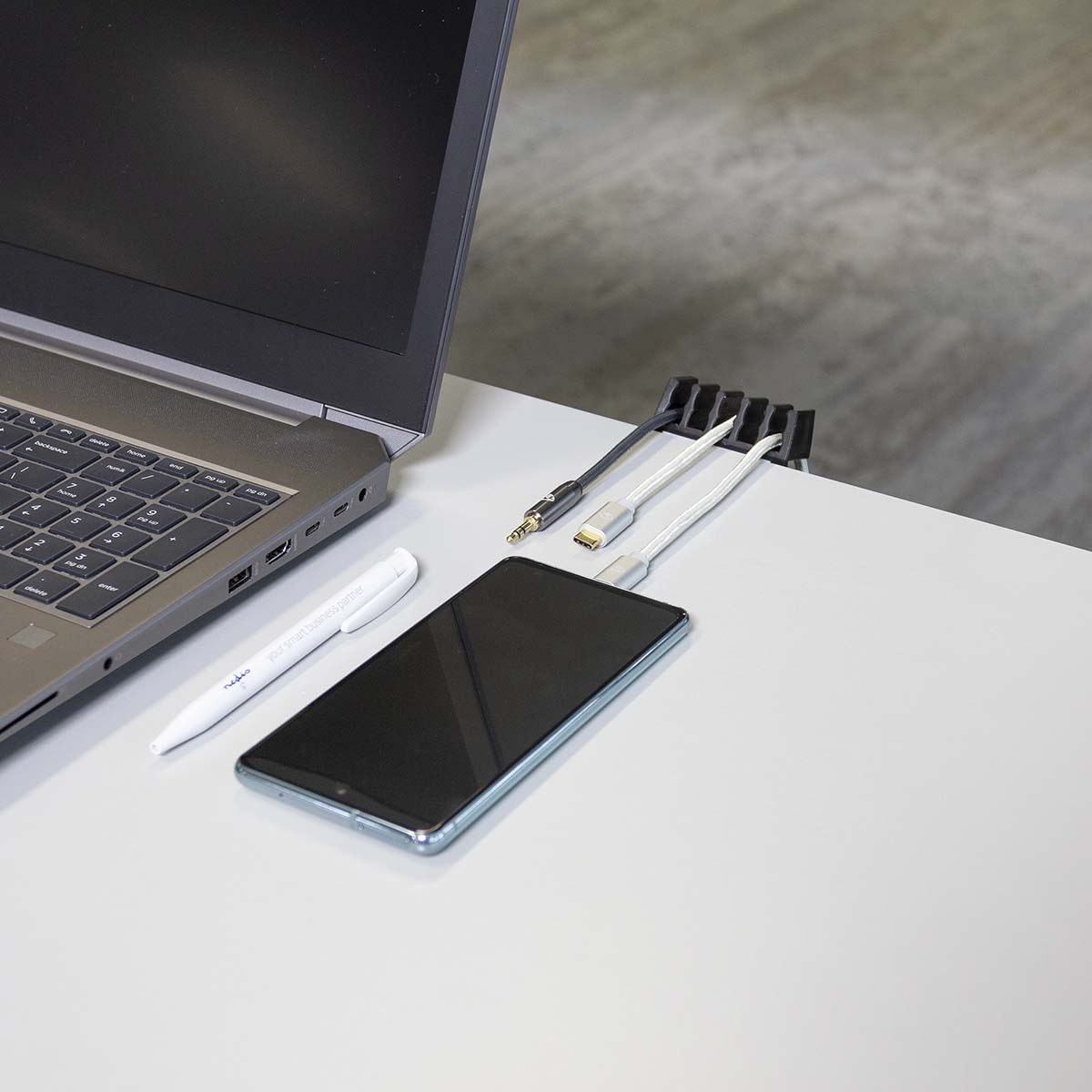 Nedis Cable Management | Cable Clip | Click and Go | 2 pcs | Number of slots: 5 Slots | Maximum cable thickness: 7.1 mm | Polypropylene | Black