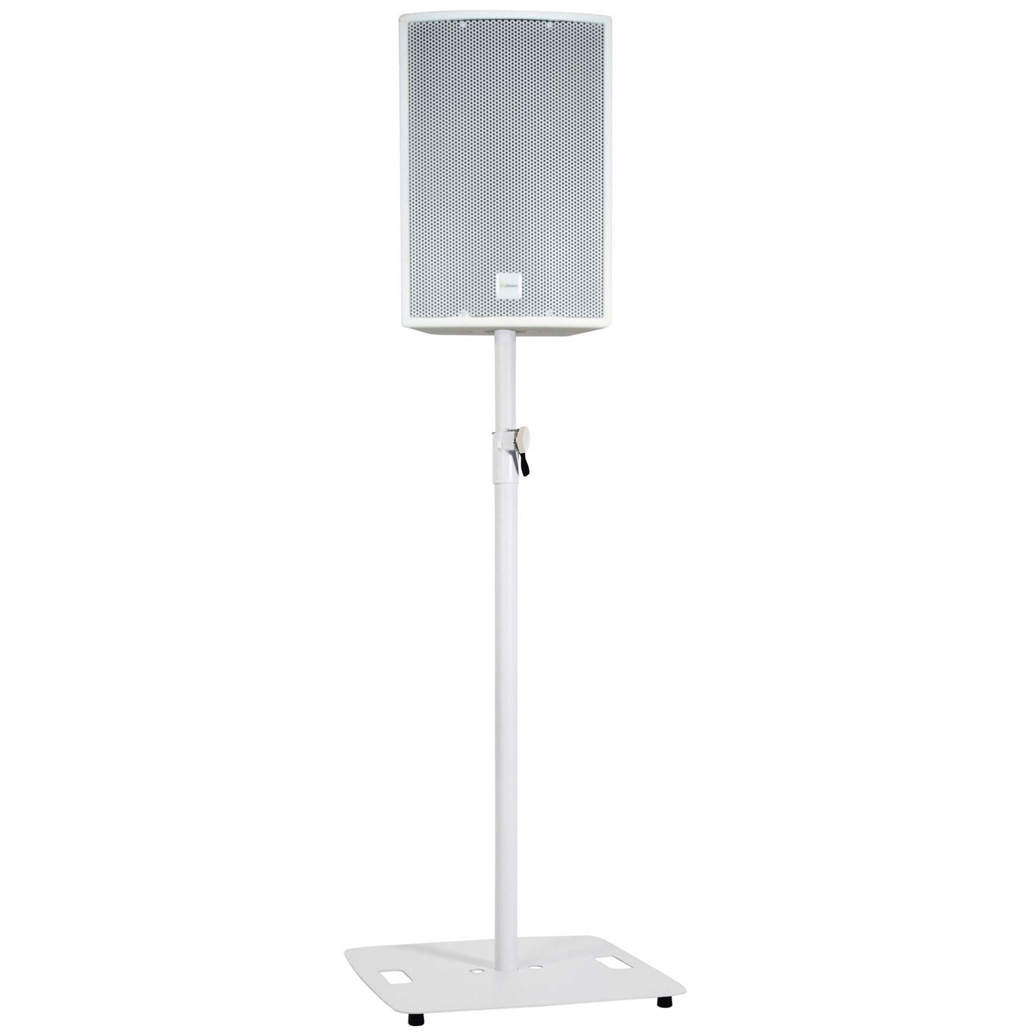 QTX Square Base Heavy Duty 35mm Speaker Stand with Adjustable Height 104-182cm White
