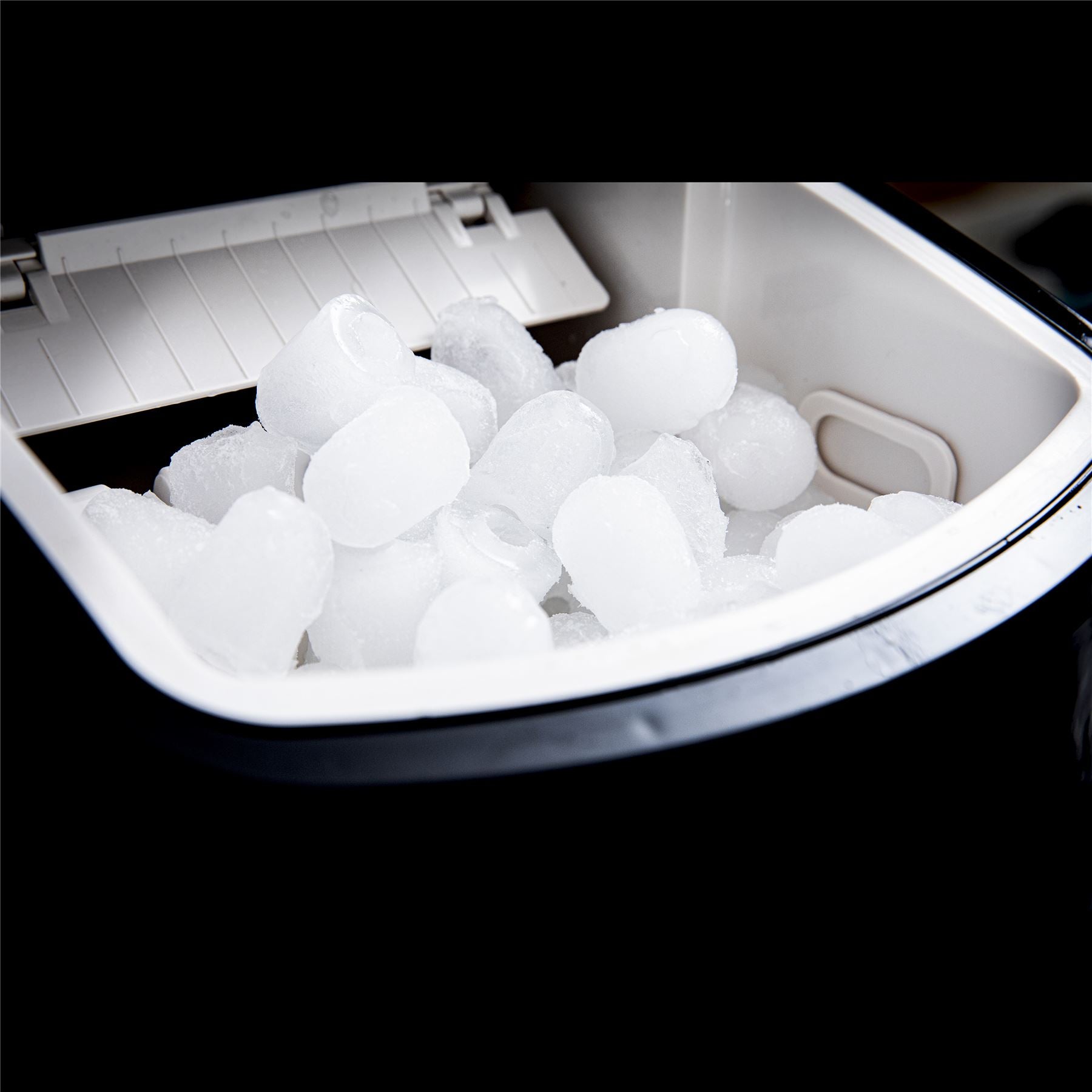 Gastronoma Ice Maker, 2 Sizes Cylindrical Ice Maker, Countertop Ice Machine, 12kg/Day, Self-Cleaning with Ice Scoop for Home//Kitchen/Office/RV - Black