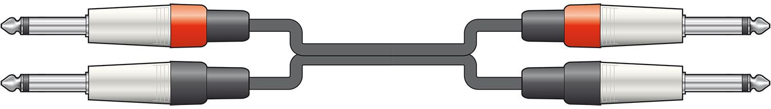 Citronic 1.5m Classic Audio Leads 2 x 6.3mm Mono Jack Plugs - 2 x 6.3mm Mono Jack Plugs