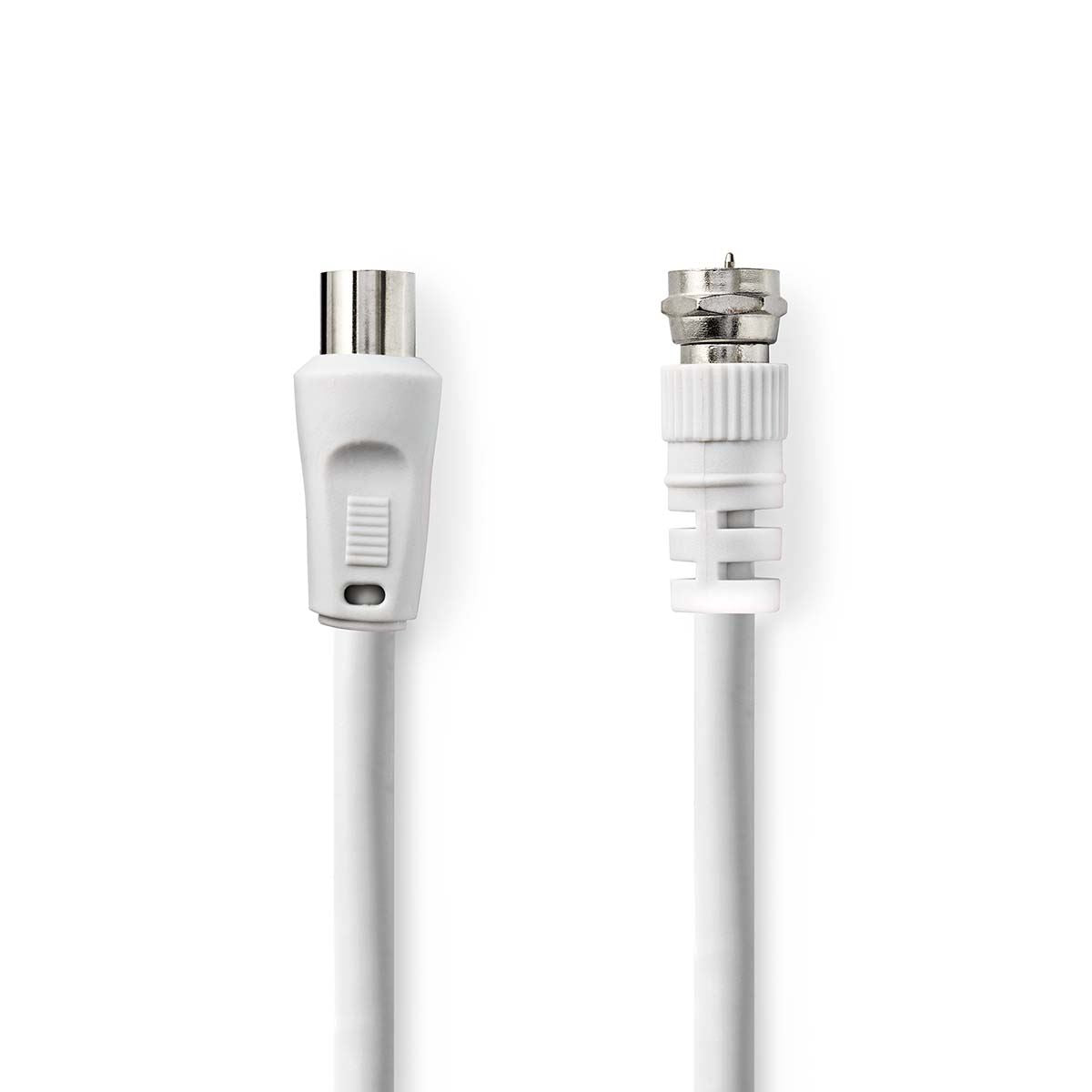 Nedis Satellite & Antenna Cable | F Male | IEC (Coax) Male | Nickel Plated | 75 Ohm | Double Shielded | 3.00 m | Round | PVC | White | Label