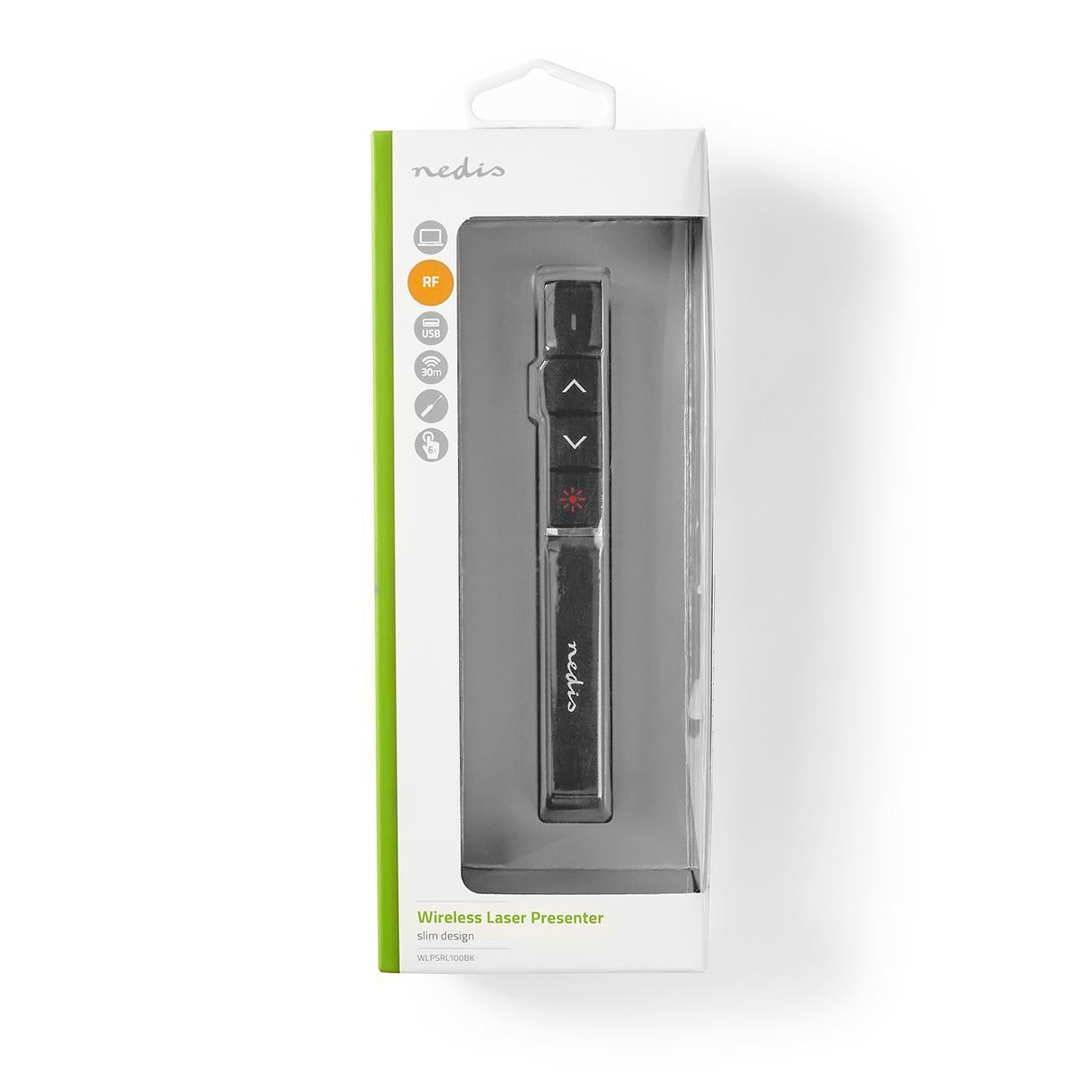 Nedis Presenter | Laser pointer range up to: 100 m | Wireless range up to: 30 m | Black