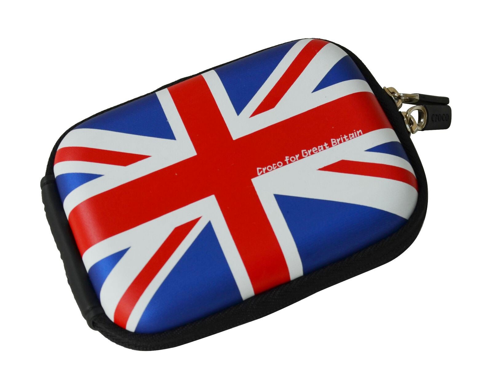 Croco Union Jack Flag Tough Case Shock/Water Proof for a Digital Cameras [Medium] - Blue Traditional
