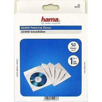 Hama 50 CD/DVD Protective Paper Sleeves  - White