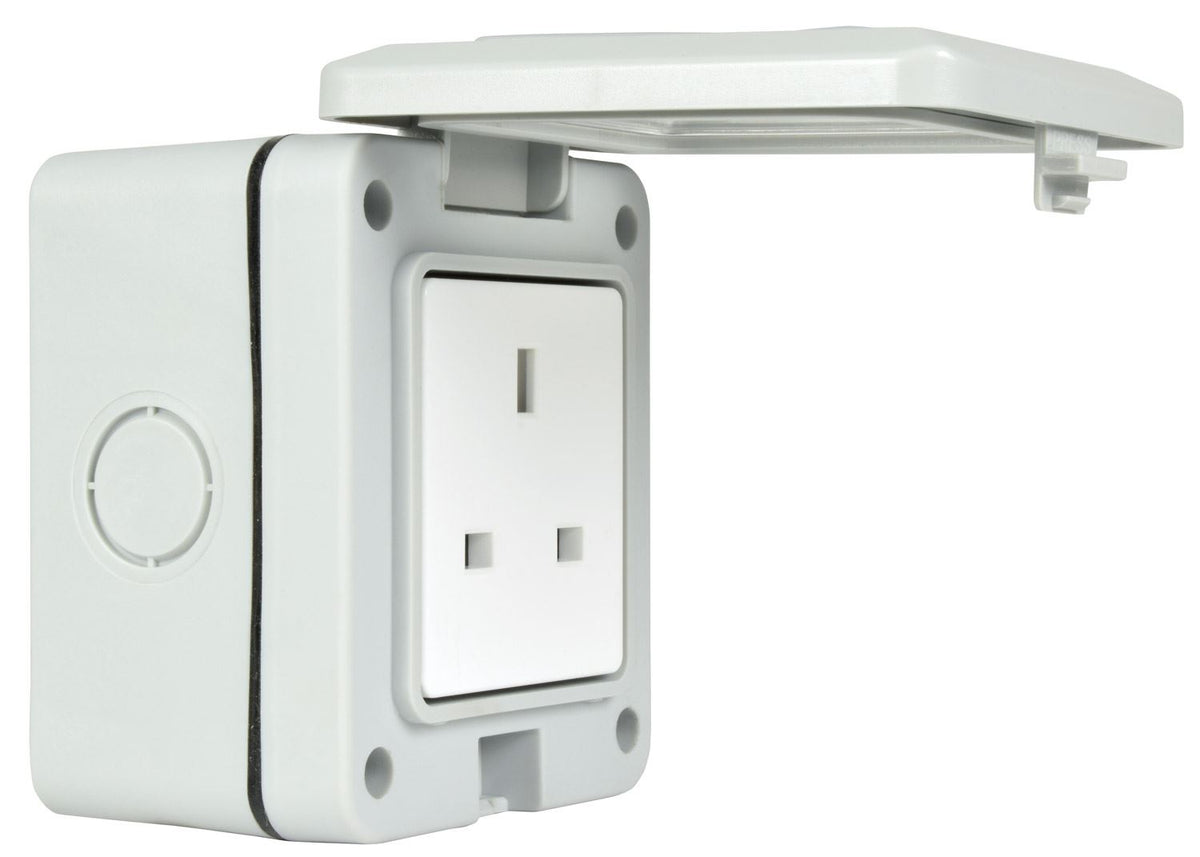 Mercury Weatherproof 1 Gang Outdoor IP55 External Socket Unswitched Ga
