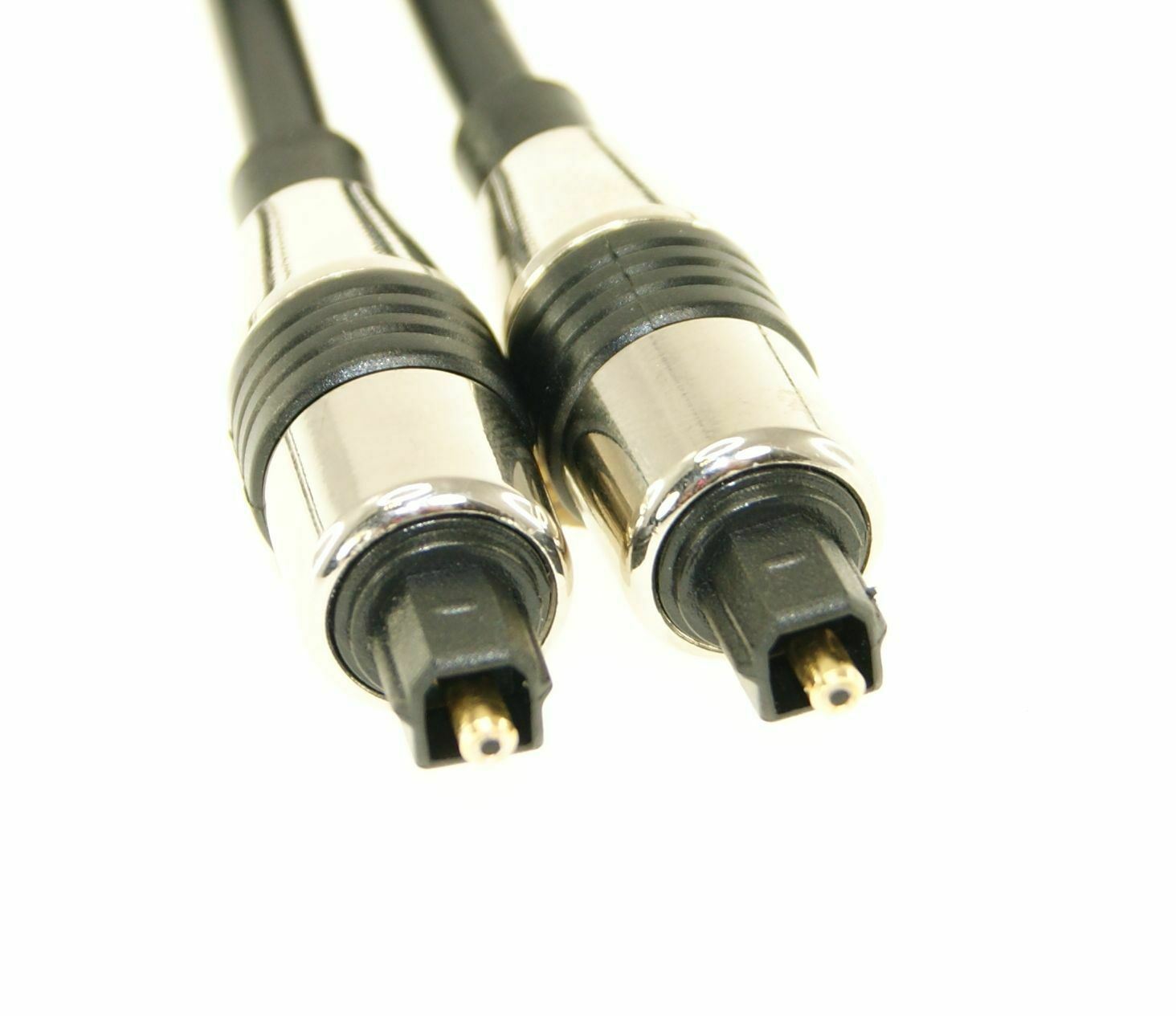 Ex-Pro Optical Audio Cable | TosLink Male | TosLink Male | 1.00 m | Round | Chrome Metal | Black