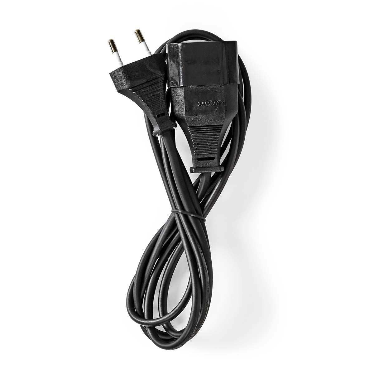 Nedis Power Extension Cable | EUR male | EUR Female| 5.0 m | Round | Black | Envelope