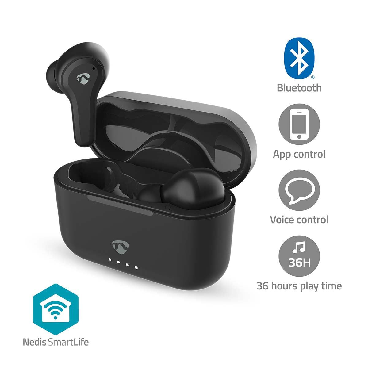 Nedis Fully Hybrid ENC + ANC Wireless Bluetooth® In-Ear Earphones ® Touch Control