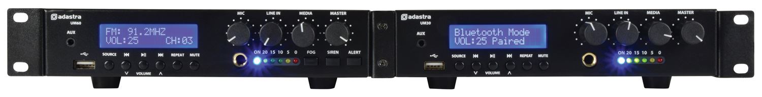 Adastra UM60 Compact Mixer Amp 60W Mini Digital Class D Amplifier USB FM Bluetooth