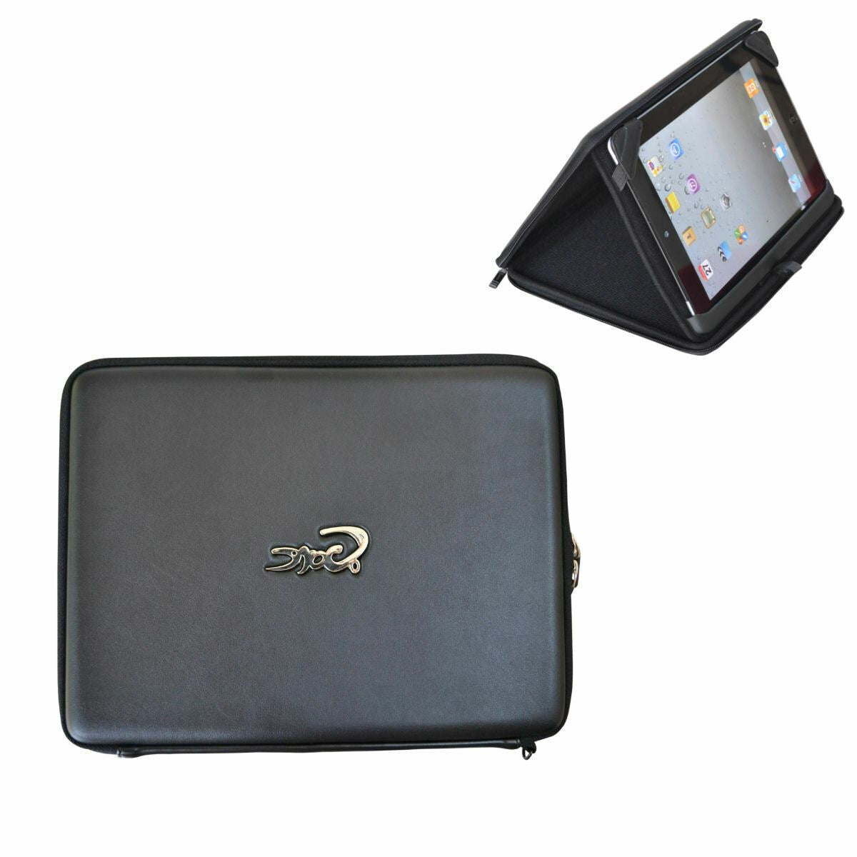 Croco Tough iPad 1 / 2 Case with Stand, Protective EVA Sleeve with Zipper, Built-in Holder & Storage Pockets, Durable Travel Case