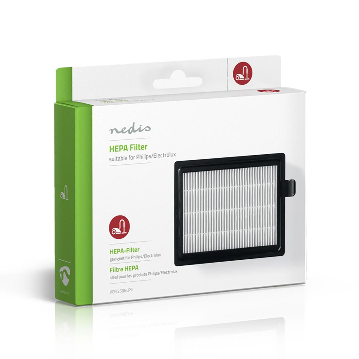 Nedis Replacement HEPA Filter | Replacement for: Electrolux / Philips | Black / White