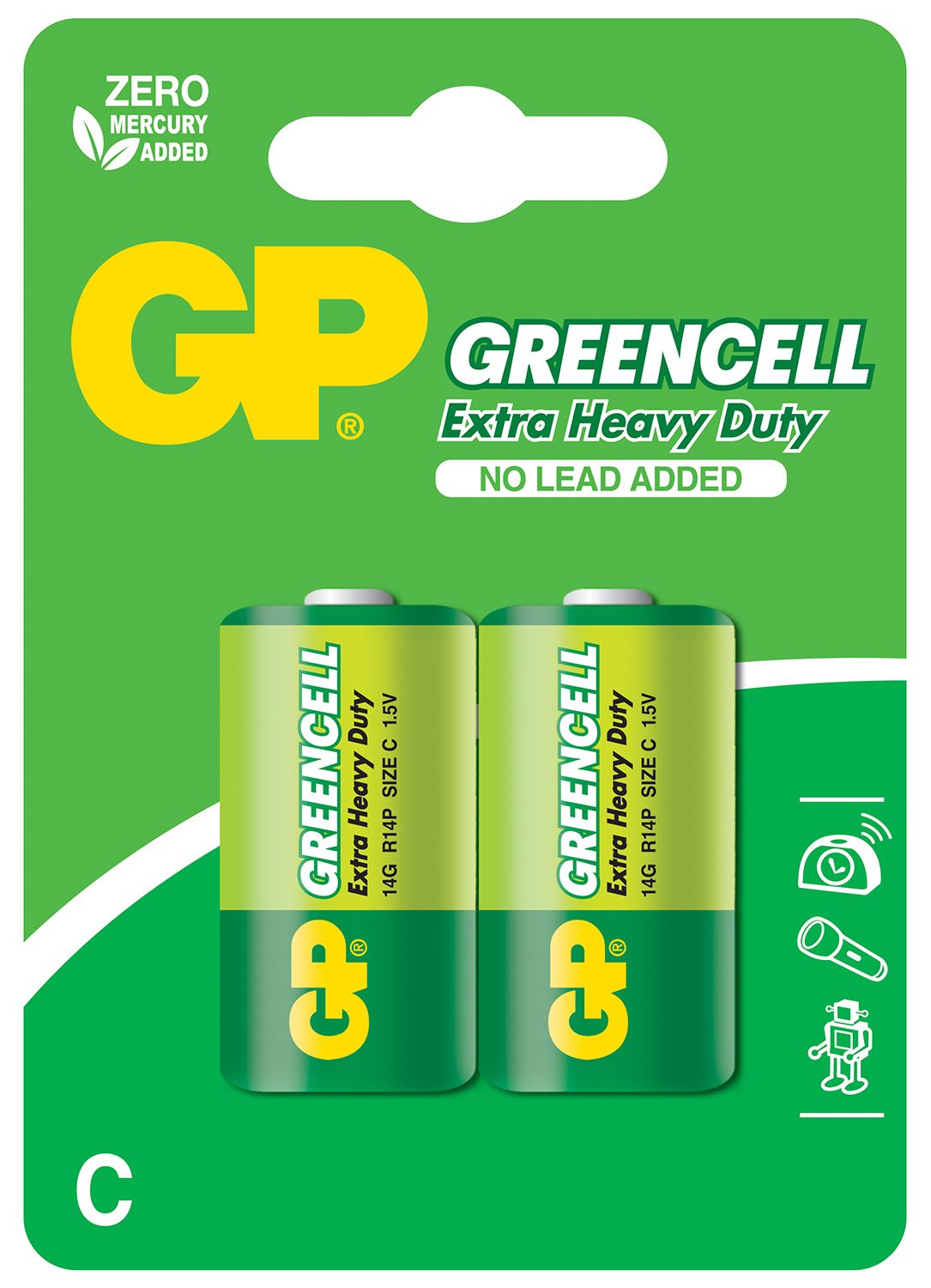 Gp C Battery Zinc Chloride 1.5V - 2 Pack