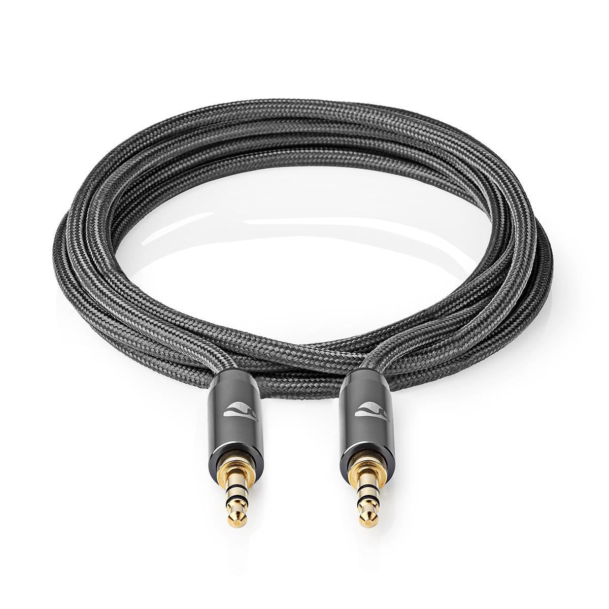 Nedis Stereo Audio Cable | 3.5 mm Male | 3.5 mm Male | Gold Plated | 2.00 m | Round | Grey / Gun Metal Grey | Cover Window Box
