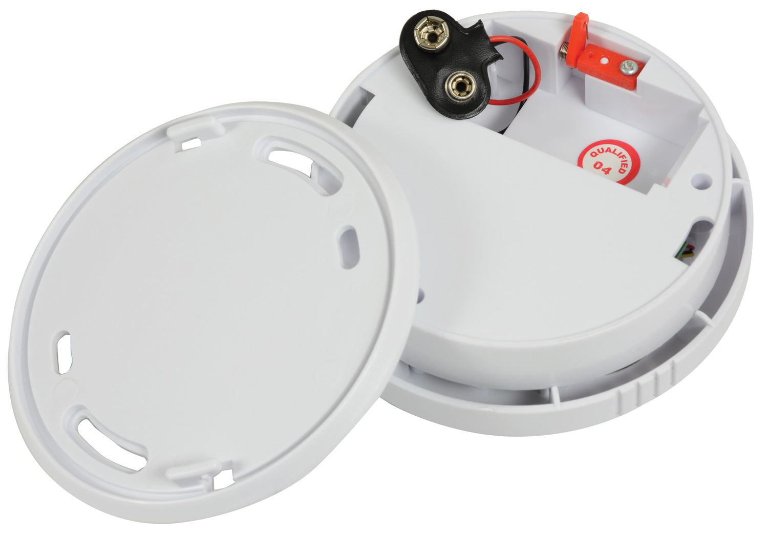 Mercury SD102P Smoke Alarm for Home Photoelectric Battery Smoke Alarm Smoke Detector with Large Hush/Test Button, Supplied with Battery And Fixing Kit Fully Certified, White