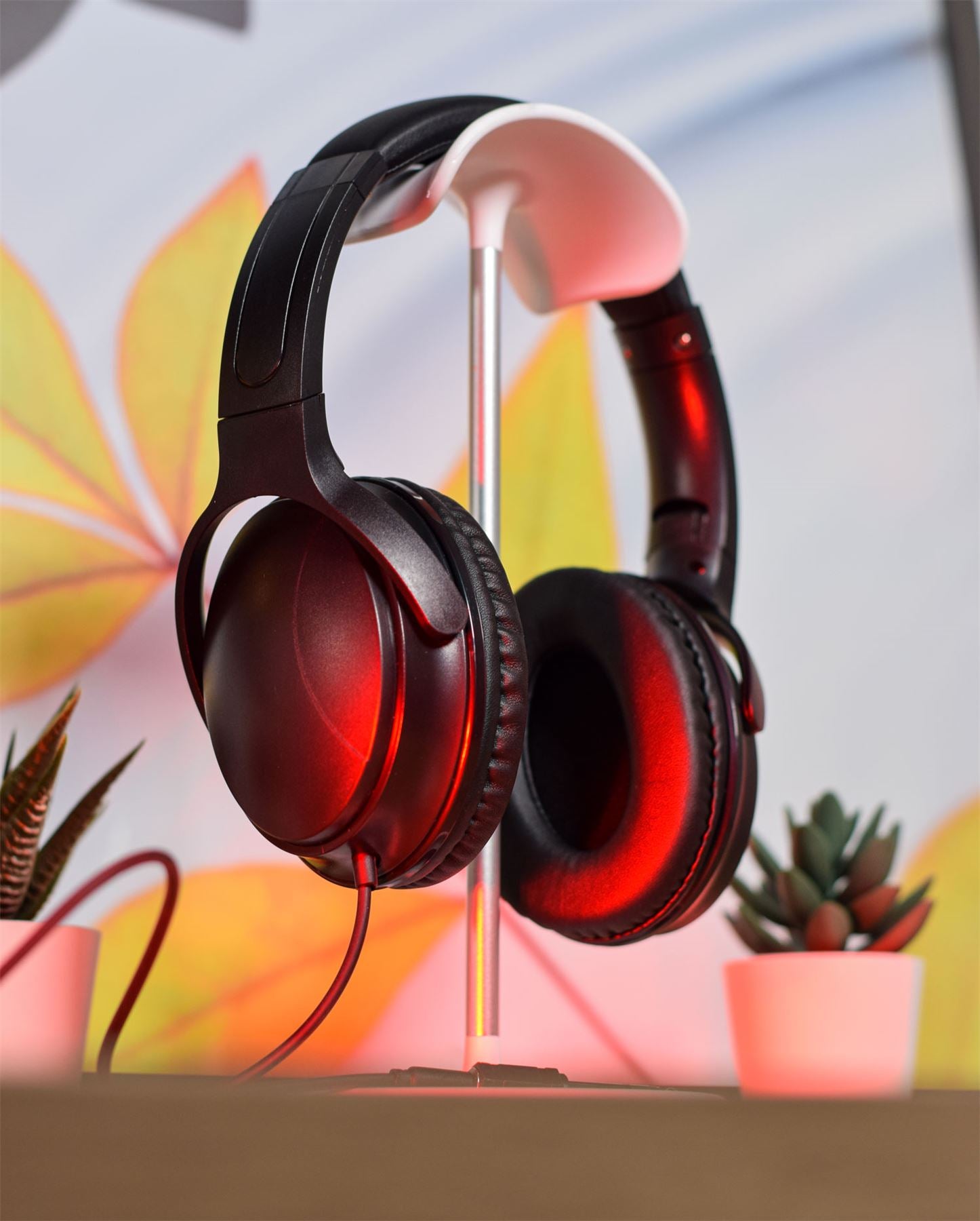 Av:link Wired DJ Headphones Full-Size Over-Ear Stereo Headphones Folding Black