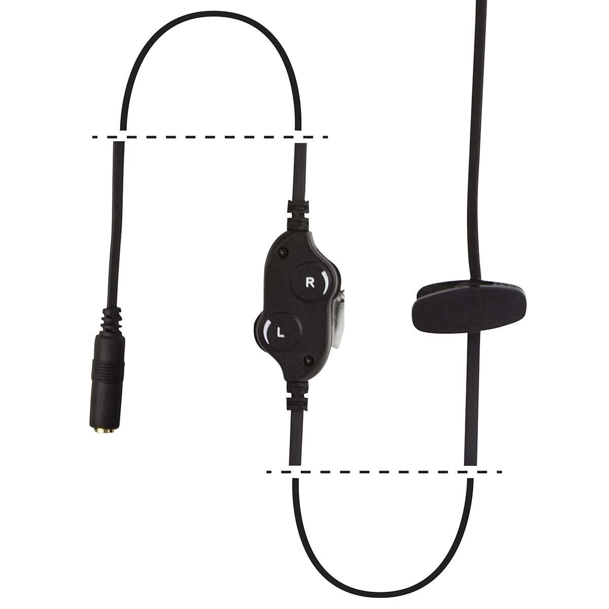 Fysic Stereo TV Headphones, On-Ear with, Soft Cushion Ear Pads, In-Line Volume Control, Long and Short Cable, 0.7m & 3m Extension Cable