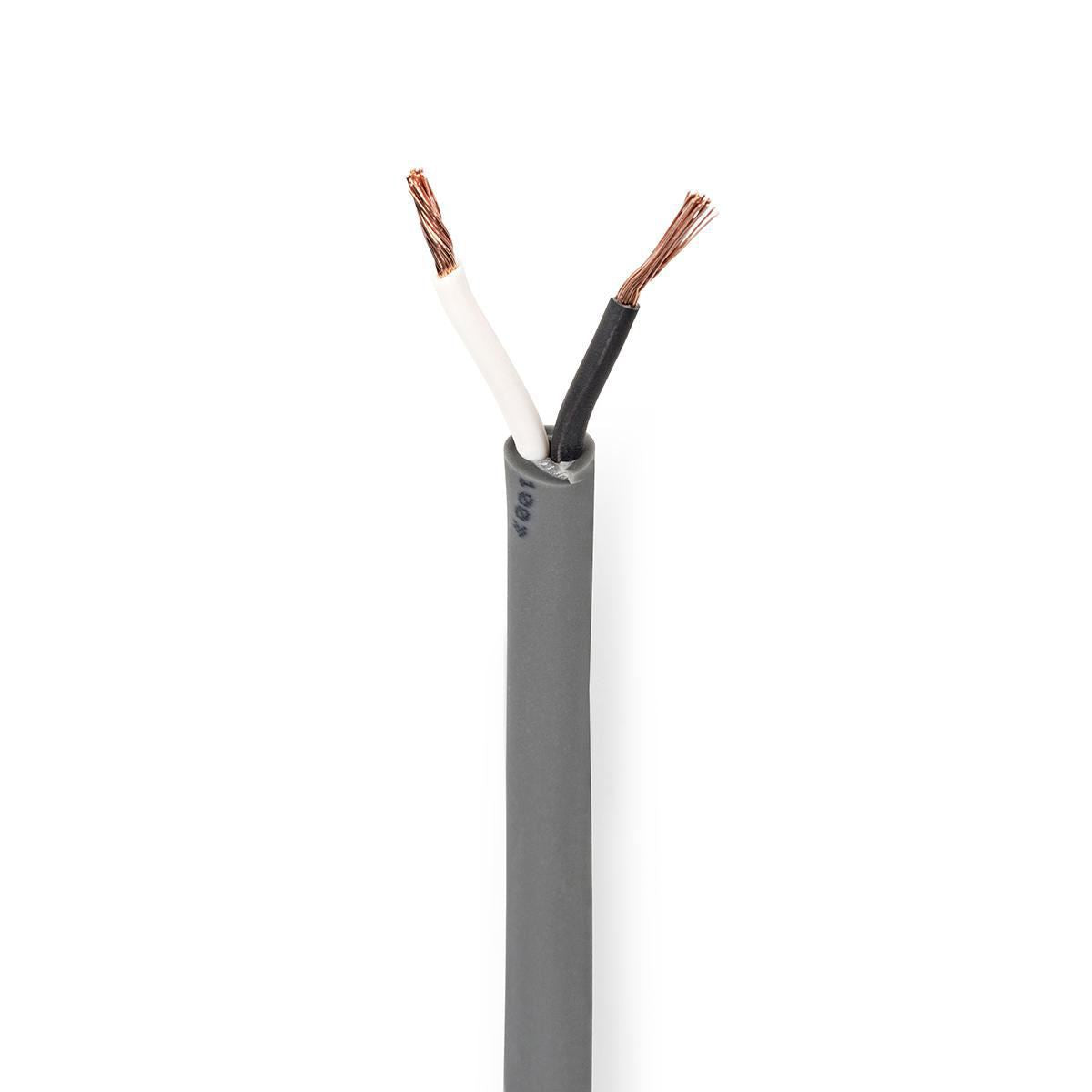Nedis Speaker Cable | 2 x 1.50 mm² | Full Copper| 100.0 m | Round | PVC | Dark Grey | Reel