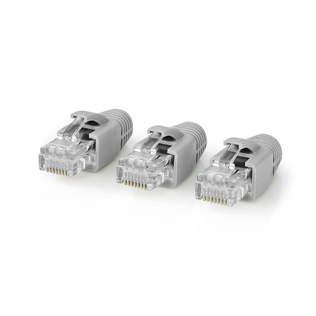 Nedis RJ45 Connector | RJ45 Pass Through | Solid/Stranded UTP CAT6 | Straight | Gold Plated | 10 pcs | PVC | Black / Grey / White | Box