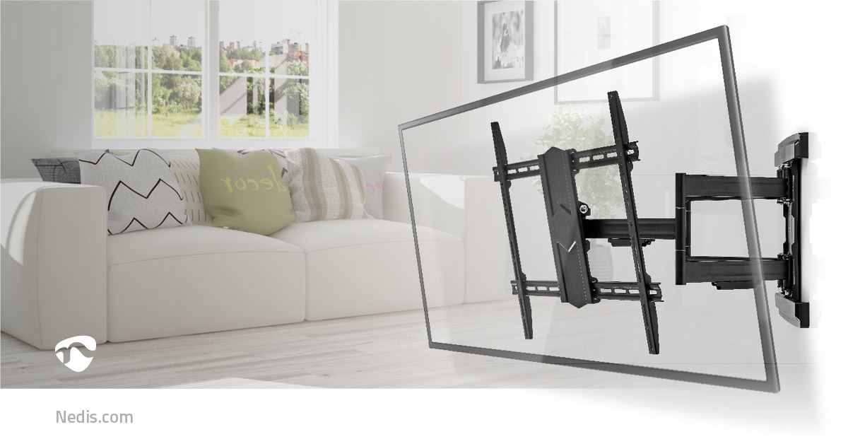 Nedis Full Motion TV Wall Mount | 43 - 100 " | Maximum supported screen weight: 70 kg | Tiltable | Rotatable | Minimum wall distance: 70 mm | Maximum wall distance: 800 mm | 3 Pivot point(s) | Steel | Black