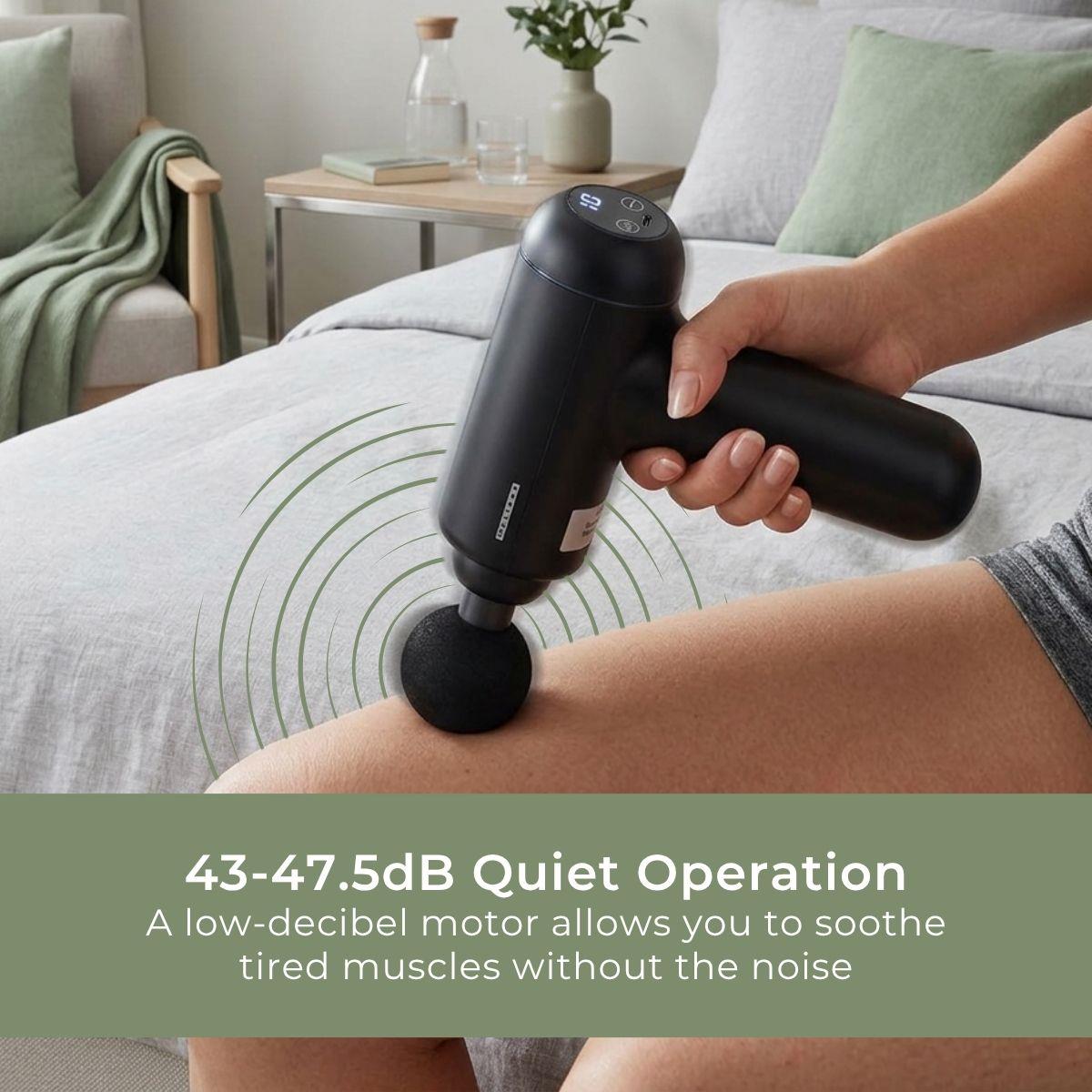MELISSA Massage Gun, LED,  32-Speed with 4 Attachments, Brushless Motor for Muscle Recovery & Relaxation, Triangular Handle, Rechargeable - Black