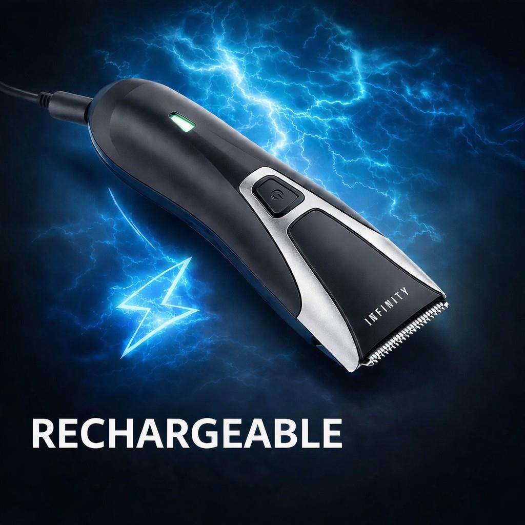 MELISSA Hair Clippers for Men, Cordless Rechargeable Hair Trimmer Beard Trimmer for Men with Scissors & 2 Distance Combs 3W - Black